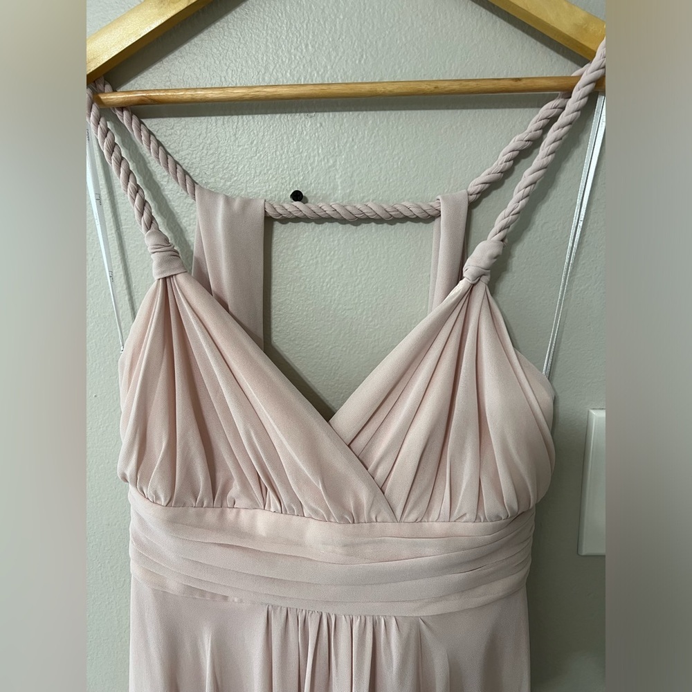 Lulus Carte Blanche Blush Pink Maxi Dress Rope Strap Formal Bridesmaid S - Picture 9 of 15
